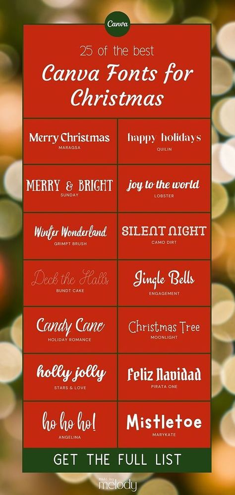 Enhance your holiday designs with 25 best Canva fonts for Christmas. This collection features festive fonts perfect for crafting holiday cards, Pinterest pins, and Christmas menus. Make your creations shine this season! Find more Christmas fonts, holiday fonts, winter fonts, and Font Combo | Canva Font Pairings at madebymelody.co..#HolidayFonts #FreeHolidayFonts #FestiveFonts #FontFreebies #ChristmasFonts Fonts Google Docs, Nightmare Before Christmas Font, Christmas Fonts Alphabet, Christmas Menus, Canva Christmas, Alphabet Christmas, Winter Fonts, Fonts Cricut, Christmas Fonts Free