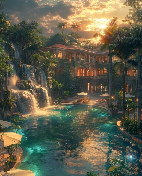 Fantasy Hotel, Gothic Fireplace, Conan Exiles, Anime Places, Luxury Houses Mansions, Tropical Architecture, Rustic Bathroom Designs, Dream Life House, Iphone Wallpaper Hd Nature