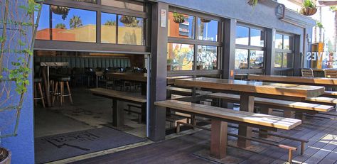 Bar & Restaurant Doors Garage Door Restaurant, Taproom Design, Restaurant Doors, Roll Up Garage Door, Restaurant Door, Awning Windows, Glass Garage Door, Door Bar, Overhead Door