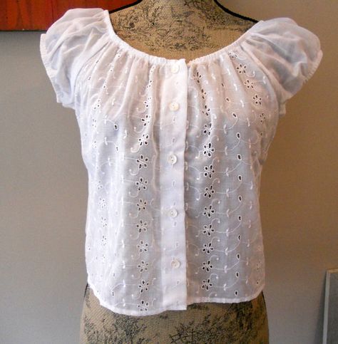 White Eyelet Blouse Sheer Short Sleeve Top by LuluandGandore Sheer Short Sleeve Top, White Eyelet Blouse, Eyelet Blouse, Sheer Shorts, Blouse Short Sleeve, White Eyelet, Peasant Top, Peasant Blouse, Peasant Tops