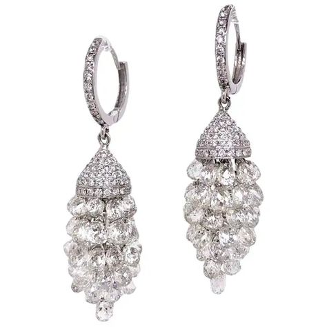 1stDibs: Antique and Modern Furniture, Jewelry, Fashion & Art Luxury Diamond White Glamorous Earrings, Luxury White Gold Diamond Chandelier Earrings, Luxury Diamond Earrings With Gemstones, Luxury Crystal Earrings With Diamante Detail, Paris Craft, Briolette Diamond, Pearl Chandelier Earrings, Grape Earrings, Diamond Chandelier Earrings