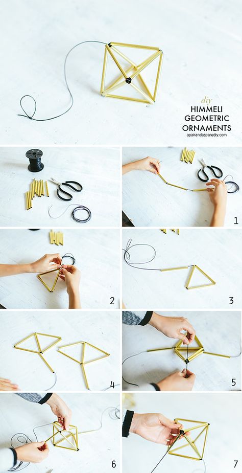 Himmeli Diy, Straw Art, Geometric Origami, Brass Ornaments, Deco Nature, Mason Jar Crafts Diy, Geometric Decor, Mason Jar Diy, Mason Jar Crafts