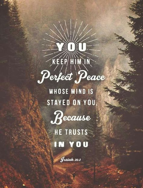 Isaiah 26:3 Isaiah 26, Perfect Peace, How He Loves Us, Favorite Bible Verses, Spiritual Inspiration, Scripture Quotes, Scripture Verses, Bible Verses Quotes, A Quote