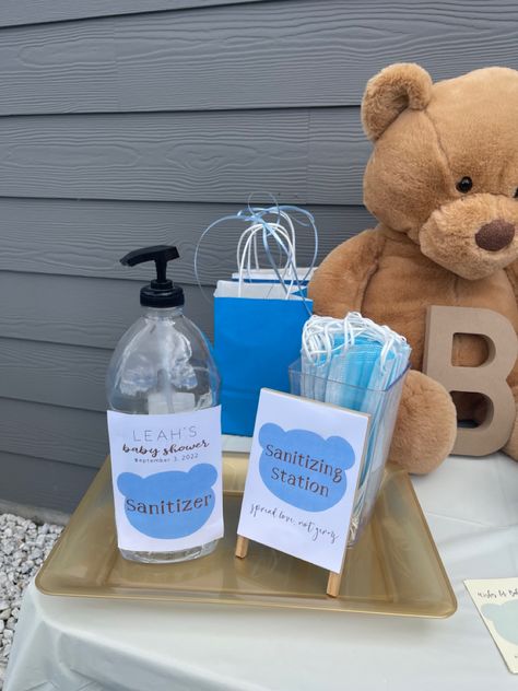 Sanitizing Station Hand Sanitizer Station, Sanitizing Station, Baby Bear Baby Shower, Wet Wipe, Girl Baby Shower, Girl Baby, Hand Sanitizer, Hand Soap Bottle, Baby Shower