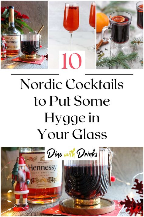 Collage of 4 nordic cocktails. Viking Cocktail, Scandinavian Drinks, Hygge Drinks, Scandinavian Cocktails, Top 10 Cocktails, Medieval Wedding Theme, Hennessy Very Special Cognac, Viking Drink, Nordic Culture