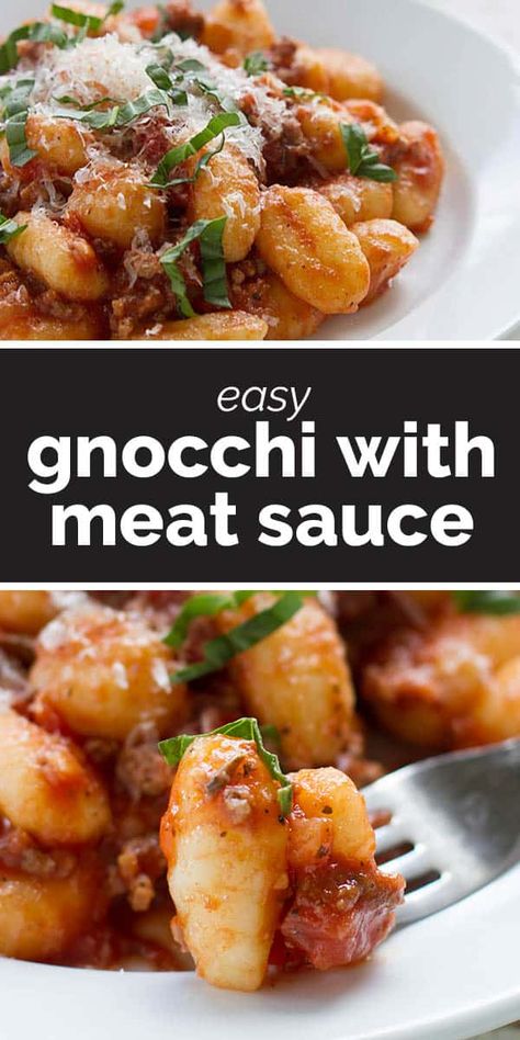 Gnocchi Meat Sauce, Gnocchi Sauce Recipes, Easy Gnocchi, Great Dinner Ideas, Potato Gnocchi, Pasta Sauces, Meat Sauce, Spaghetti Sauce, Pasta Sauce