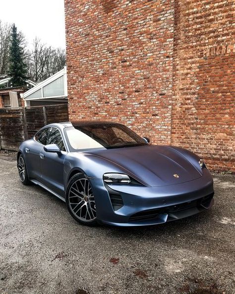 BC Signature on Instagram: "Porsche Taycan Turbo Fully wrapped in @averydennison Satin Metallic Grey Blue, inside and outside!🤩 @porsche @porschebelgium #porsche #porschetaycan #porschemoment #porschelife #porscheclub #porscheowners #carwrap #car #wrap #carwrapping #wrapping #wraps #wrapped #satin #bcsignature" Satin Blue Wrap Car, Porsche Taycan Blue, Blue Car Wrap, Taycan Porsche, Navy Car, Porsche Taycan Turbo S, Blue Porsche, Porsche Suv, Matte Black Cars