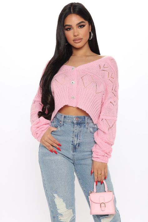 Cropped Sweater Outfit, Womens Tea, Chose Outfit, Fashion Nova Outfits, Cardigan Crop Top, Cropped Cardigan Sweater, Stylish Sweaters, Crop Sweater, Crop Top Sweater