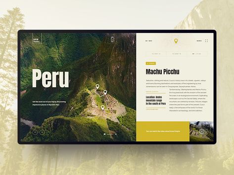 Peru design concept by Outline2Design Outdoor Website Design, Outdoor Website, Outdoors Branding, Folder Graphic Design, Travel Branding, Desain Ux, App Development Design, Photo Book Inspiration, Ui Design Principles