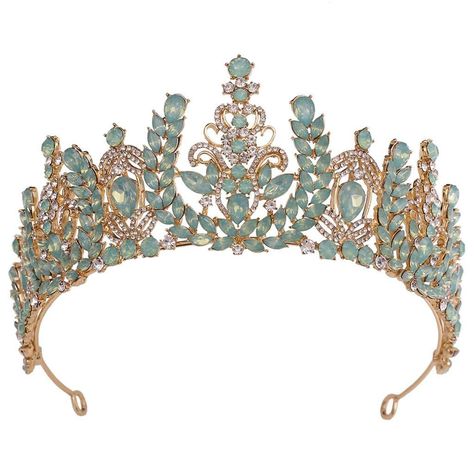 PRICES MAY VARY. Material: This cute tiaras crown made of gold-plated or silver-plated alloy,green opal rhinestone.(this crown designed with hairclips or comb) Light Green princess headpiece is comfortable and durable. One size fits most people. Sparkling headpiece, ideal for Weddings, Bridal, Birthdays, Proms, Evening, Homecoming, Quinceanera, Costume Party, Cosplay, Christmas, Theater, Bridal Showers, Baby Showers, Maternity Photo Shoots, Halloween, Banquet, Masquerade, Celebration, Ceremony, Halloween Banquet, Princess Headpiece, Spring Court, Green Princess, Evening Accessories, Crown For Women, Head Pieces, Queen Crown, Crown Design