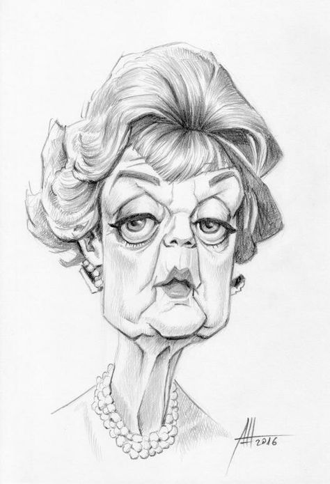 Characatures Sketches, Caricature Drawing Celebrities, Old Woman Illustration, Old Woman Drawing, Caricature Sketch, Drawing Cartoon Faces, Angela Lansbury, Caricature Drawing, Character Design Sketches