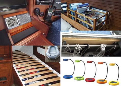 Boat Storage Hacks, Sailboat Remodel, Boat Storage Ideas, Ranger Tugs, Sailboat Restoration, Boat Organization, Liveaboard Boats, Sailboat Interior, Boating Tips