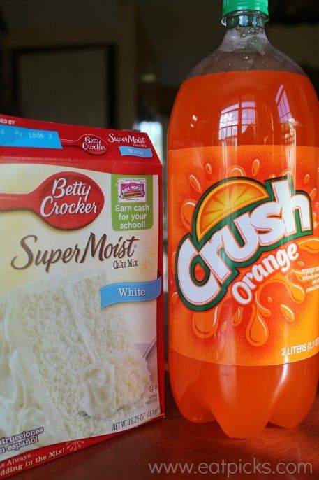 Orange Crush Cake, Soda Cake Recipe, Orange Cream Cake, 2 Ingredient Cakes, Crush Cake, Creamsicle Cake, Soda Cake, Orange Crush Soda, Boxed Cake Mixes Recipes