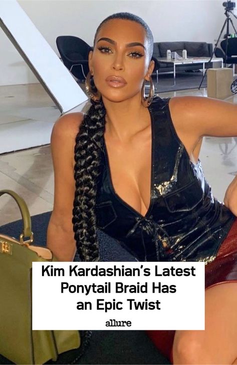 Hint: We're seeing double. Kim K Braided Ponytail, Kim Kardashian Braided Ponytail, Kim Kardashian Ponytail Braid, Kim K Braids, Kim Kardashian Ponytail, Long Braid Ponytail, Kim Kardashian Braids, Kardashian Braids, Kim Kardashian Latest