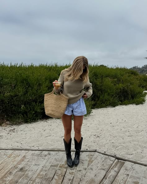 cowboy boots on the beach + a mini iced capp 🐚🌊🤠 Linen And Cowboy Boots, Fall Outfit Cowboy Boots, Cowboy Boot Outfits Summer, Outfits With Cowboy Boots, Short Cowboy Boots Outfit, Summer Boots Outfit, Cowboy Boots Outfit, Cowboy Boot Outfits, Short Cowboy Boots