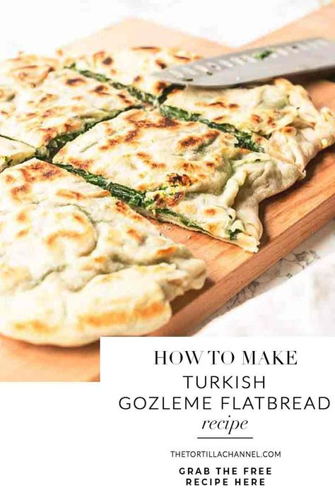 Looking for a tasty lunch or dinner? Try this gozleme with spinach and feta recipe. This Turkish flatbread is unleavened so done in no time and so tasty! Visit thetortillachannel.com for the full recipe #thetortillachannel #gozleme #gozlemespinachfeta #turkishflatbread Turkish Gozleme Recipe, Sourdough Gozleme, Authentic Turkish Recipes, Turkish Dinner Recipes, Turkish Gozleme, Turkish Lunch, Healthy Flatbread Recipes, Turkish Dinner, Gozleme Recipe