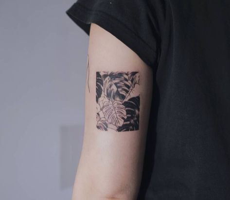 @bellaakeft Square Tattoo, Framed Tattoo, Botanical Tattoo, Small Tattoos For Guys, Cover Up Tattoos, Skin Art, Piercing Tattoo, Minimalist Tattoo, Wrist Tattoos