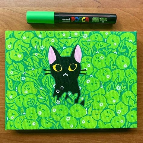 Work by @faunaparra . #art #design #illustration #artist #designer #illustrator #draw #drawing #sketch #sketchbook #vector #vectorart… Posca Cat Drawing, Cat Marker Art, Cat Posca Art, Posca Markers Ideas, Posca Animals, Posca Marker Art Ideas, Posca Pens Art Drawings, Posca Paint Pens Art, Posca Pens Art Ideas