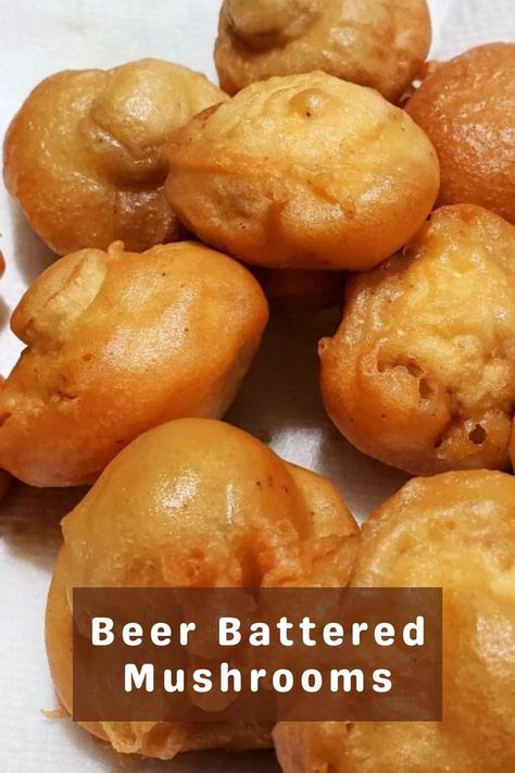 Beer Battered Mushrooms, Mushrooms Appetizers, Battered Mushrooms, Deep Fried Mushrooms, Beer Batter Recipe, Fried Mushroom Recipes, Breaded Mushrooms, Deep Fried Recipes, Deep Fried Appetizers