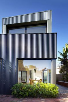 Corrugated Metal Siding, Weatherboard House, Metal Facade, House Cladding, Metal Cladding, Metal Siding, Barndominium Floor Plans, Narrow House, Street House