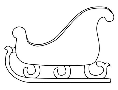 Santa Sleigh Template, Sleigh Coloring Page, Sleigh Template, Sleigh Silhouette, Santa Sleigh Silhouette, Christmas Sleigh Decorations, Santa In Sleigh, Holiday Templates, Santa's Sleigh