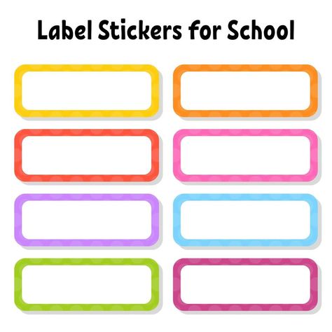 Name Tag Design Template, Classroom Labels Printables, School Labels Printables, School Stickers Labels, Stickers For School, Pencil Labels, Template Name, Notebook Labels, Name Tag For School