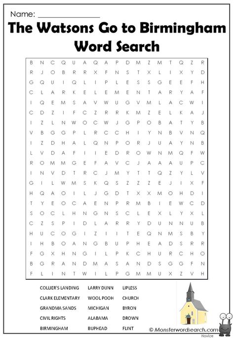 nice The Watsons Go to Birmingham Word Search Watsons Go To Birmingham Activities, Word Search Book, Watsons Go To Birmingham, School Word Search, Make Your Own Word Search Free Printable, The Watsons Go To Birmingham, Word Search Books, Free Printable Word Searches, Crossword Puzzles