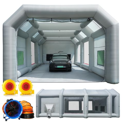 PRICES MAY VARY. 👍【FULL ACCESSORIES,HIGH EFFICIENT FILTRATION SYSTEM】2023 upgrade Sewinfla inflatable paint booth equipped with two high power blowers, double filter cotton, air draft device, 520W exhaust fan +33FT air ducting.Upgrade ACCESSORIES accelerate the air filtration speed and improve the filtration performance of the paint booth. 👍【SAVE YOUR MONEY!!! Durable Booth,Reduce Replacement】High strength 210D Oxford used in the manufacturing of this booth makes its service life even longer t Portable Paint Booth, Spray Paint Booth, Luxury Storage, Paint Booth, Spray Booth, Outdoor Tent, Paint Sprayer, Exhaust Fan, Ventilation System