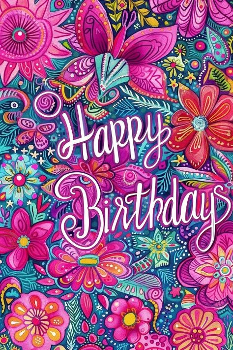 Free Happy Birthday Flowers Background Happy Birthday Hippie, Free Happy Birthday Images, Birthday Greetings For Facebook, Cool Happy Birthday Images, Animated Happy Birthday Wishes, Happy Birthday Flowers, Happy Birthday Floral, Bday Wishes, Birthday Greetings Friend