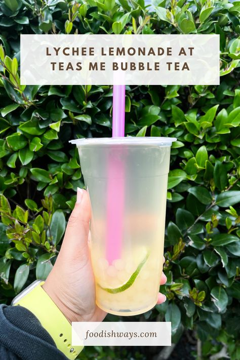 Looking for a refreshing twist on lemonade? Teas Me Bubble Tea in Bethesda, MD has got you covered.

The Lychee Lemonade tastes amazing when you add lychee popping boba to it. It's a fragrant, sweet, and tangy drink. The lime also adds a nice touch. Then next time you're in Bethesda, MD, check out Teas Me Bubble Tea! Click to read my blog post about the experience. Bubble Tea Cocktail, Lychee Lemonade, Popping Boba, Mango Jelly, Tea Cocktail, Bubble Tea Shop, Strawberry Hearts, Tea Cocktails, Tapioca Pearls