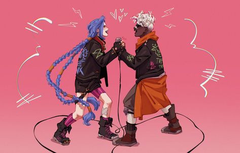 Arcane Ekko And Jinx Fanart, Arcane Time Bomb, Arcane Fanart Jinx Ekko, 2 People Dancing Reference, 16:10 Wallpaper, Ekko Jinx Fanart, Timebomb Matching Pfp, Ekko And Jinx Season 2, Arcane Timebomb Fanart