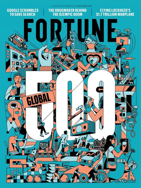 FORTUNE August/September 2023 Christopher Delorenzo, Saudi Aramco, Fortune Magazine, Disruptive Technology, Ad Illustration, Fortune 500, Personal Library, Business Trends, Predictive Analytics