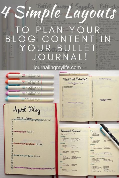 Organize your online business with an editorial calendar in your Bullet Journal! A blank notebook can be a great tool for capturing your ideas on the go and planning your post strategy. These 4 simple Bullet Journal layouts will help you organize all the content you brainstorm, as well as develop a strong posting strategy! #bulletjournal #bulletjournalcollections #blogorganization #editorialcalendar Bullet Journal Contents, Journal Tips, Journal Layouts, Bullet Journal Hacks, Editorial Calendar, Blog Planning, Number Book, Mental Health Center, Blank Notebook