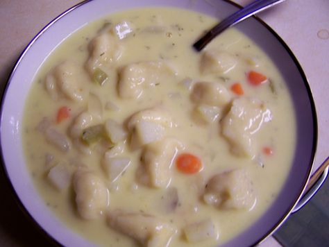 Knoephla Soup is loved by many in the #Fargo #Moorhead area! (Thank you, Germans) Knoephla Soup Crockpot, Crockpot Knoephla Soup, Knephla Dough, Knefla Soup Recipes, Knefla Soup, Kneophla Soup, Knephla Soup, Souper Sunday, Knoephla Soup