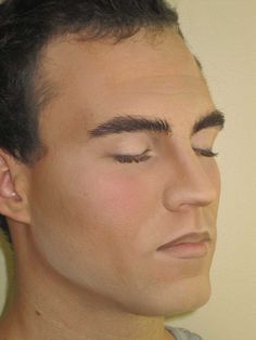 Mens Makeup Natural, Male Contour, Little Mermaid Makeup, Angel Ideas, Corrective Makeup, Theatre Makeup, Theatrical Makeup, Makeup Class, Male Makeup