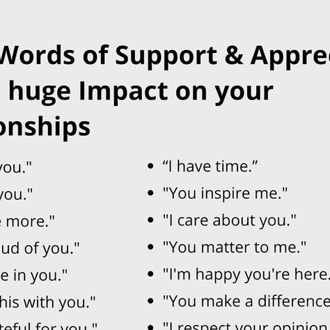 Dr. Susanne Wolf on Instagram: "Opening Spaces for small caring heartfelt words that go a long way:)
What would you add?
What will you use more often?

COMMENT 99
and receive my FREE 99 Questions to create emotional Intimacy with your friends, partner and family members.

It starts with you.
Be the love
and create ripples
from the inside out.

Sending love and so grateful for you,
your Susanne 🖤

——

And as always this applies to all different kinds of Relationships

This is only a mini guide/ snippets of thought not complete at all and not all-inclusive to inspire you. Evidence varies here and what help you in your individual situation may differ. Take what helps and leave the rest.
." Deep Conversation Topics, Words Of Support, Deep Conversation, Emotional Intimacy, You Make A Difference, Conversation Topics, I Respect You, Deeper Conversation, Sending Love