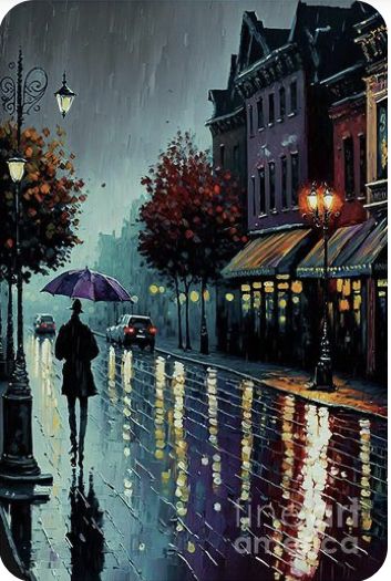 Painting On Canvas For Beginners, Rain Painting, Floral Watercolor Paintings, Great Works Of Art, Canvas For Beginners, Simple Canvas Paintings, Love Rain, City Painting, Walking In The Rain