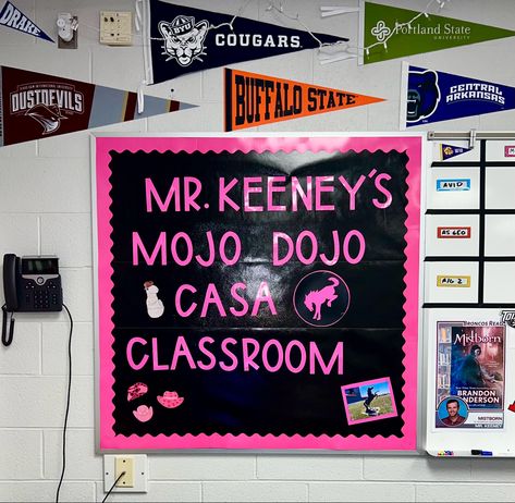 Barbie Themed Classroom, Barbie Bulletin Board Ideas, Barbie Classroom Theme, Barbie Bulletin Board, Barbie Classroom, Homecoming Hallways, Hallway Decorations, English Room, Hallway Decorating