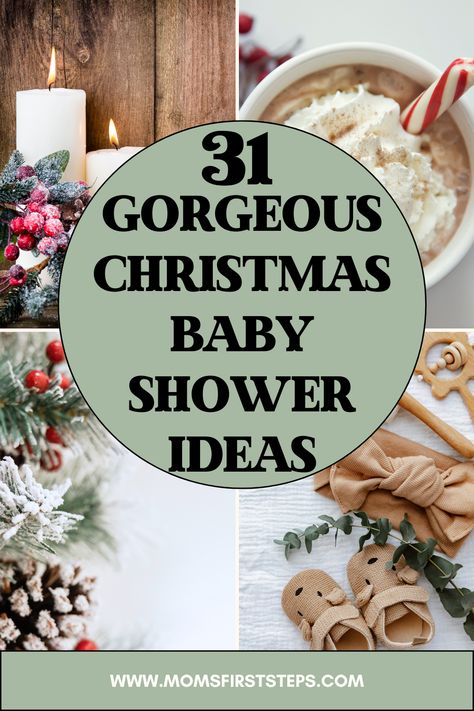 If you're planning a Christmas baby shower, our list of 31 Christmas baby shower ideas will inspire you to plan a beautiful, festive, and memorable gathering. Christmas Tree For Baby Shower, White Christmas Baby Shower Ideas, Boy Christmas Baby Shower Ideas, Xmas Baby Shower Theme, Christmas Baby Sprinkle Ideas, Christmas Themed Baby Shower Ideas Boy, Merry Little Baby Shower Theme, Baby Shower Ideas December, Merry Little Baby Shower Decorations