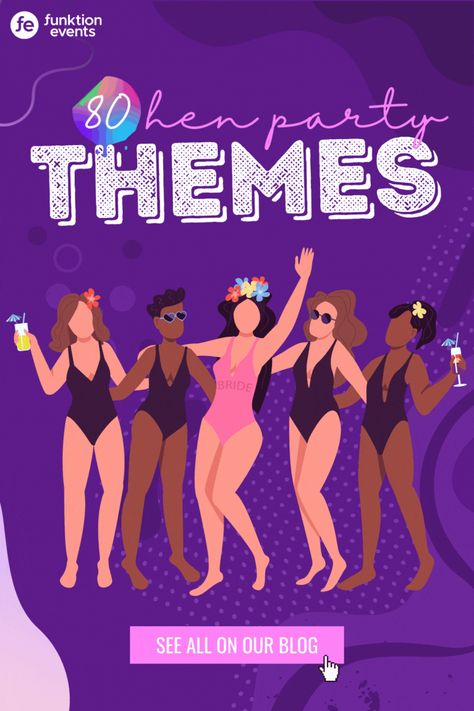 Hens Party Themes Outfits, Hens Day Themes, Hen Do Fancy Dress Ideas, Hen Theme Ideas, Hen Do Themes Outfits, Hens Theme Ideas, Hens Night Theme, Hen Do Themes, Hen Party Themes