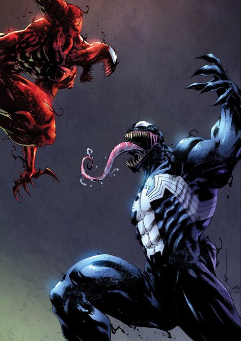 Venom And Carnage, Venom Vs Carnage, Venom Comic Art, Anti Venom, Carnage Marvel, Symbiote Spiderman, Venom Comics, Venom Art, Symbiotes Marvel