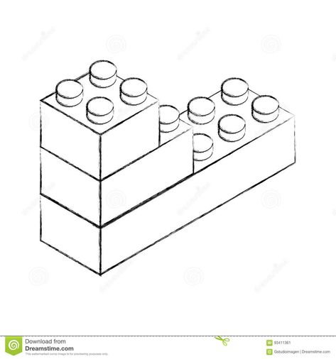 Lego Sketch Drawing, Lego Sketch, Orthographic Drawing, Drawing Legs, Lego Blocks, Building Concept, Vector Drawing, Lego Brick, Building Block