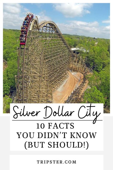 Cover photo of a roller coaster at Silver Dollar City with verbiage that says Silver Dollar City: 10 Facts You Didn't Know (But Should) Silver Dollar City, Surprising Facts, Silver Dollar, Facts About, History, Silver