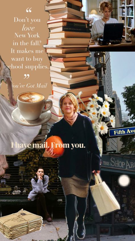 “You’ve Got Mail”, 90s Rom-Coms, Meg Ryan You've Got Mail Aesthetic, Mail Aesthetic, Youve Got Mail, Academia Aesthetics, Disney Princess Aurora, Autumnal Equinox, You've Got Mail, Fabulous Fall, Fall Feels