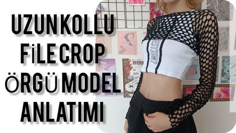 ✅Uzun Kollu Crop ✅Siyah Crop ✅Entel Crop ✅ CROP Modeli ✅ Merserize Örgü ... Crochet Sweater Design, Hobby House, Sweater Design, Crochet Sweater, Crochet