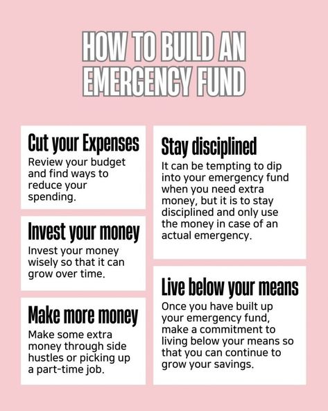 How To Build An Emergency Fund, Emergency Fund Savings Plan, Saving Plans, Emergency Funds, Study Buddy, Easy Loans, Life Coaching Business, Budget Sheets, Money Management Advice