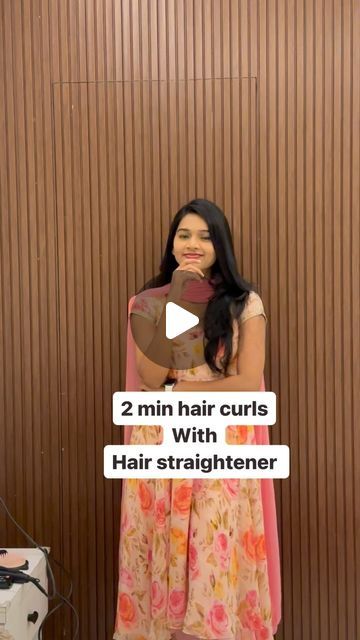 Ramya sri | 2min hair curls with hair straightener..
Watch till the end for final look..
.
.
.
.
.
.
.
Outfit @sha_designzs 
.
.
Fashion creators, 2... | Instagram Straightened Hair, Fashion Creator, Hair Curls, Till The End, Dandruff, Hair Cut, Curled Hairstyles, Hair Straightener, The End