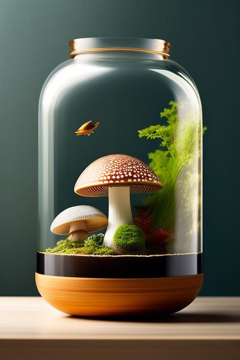 Terrarium Drawing, Cute Terrarium, Mushroom Terrarium, Mushroom Pictures, Little Mushroom, Terrarium, Design Studio, Tops Designs, Stuffed Mushrooms