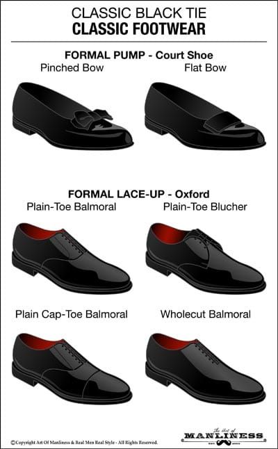 You have two style options for black tie shoes: formal pumps (also called opera pumps or court shoes), or black balmoral oxford dress shoes. Tuxedo Shoes For Men, Black Tie Men, Black Tie Shoes, Black Tie Tuxedo, Wedding Tux, Black Tie Attire, Formal Pumps, Tuxedo Shoes, Black Suit Men