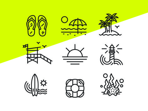 Jordan Wilson, Palm Tree Icon, Collage Tattoo, Umbrella Tattoo, Beach Floats, Icon Images, Beach Fire, Tree Icon, Beach Icon